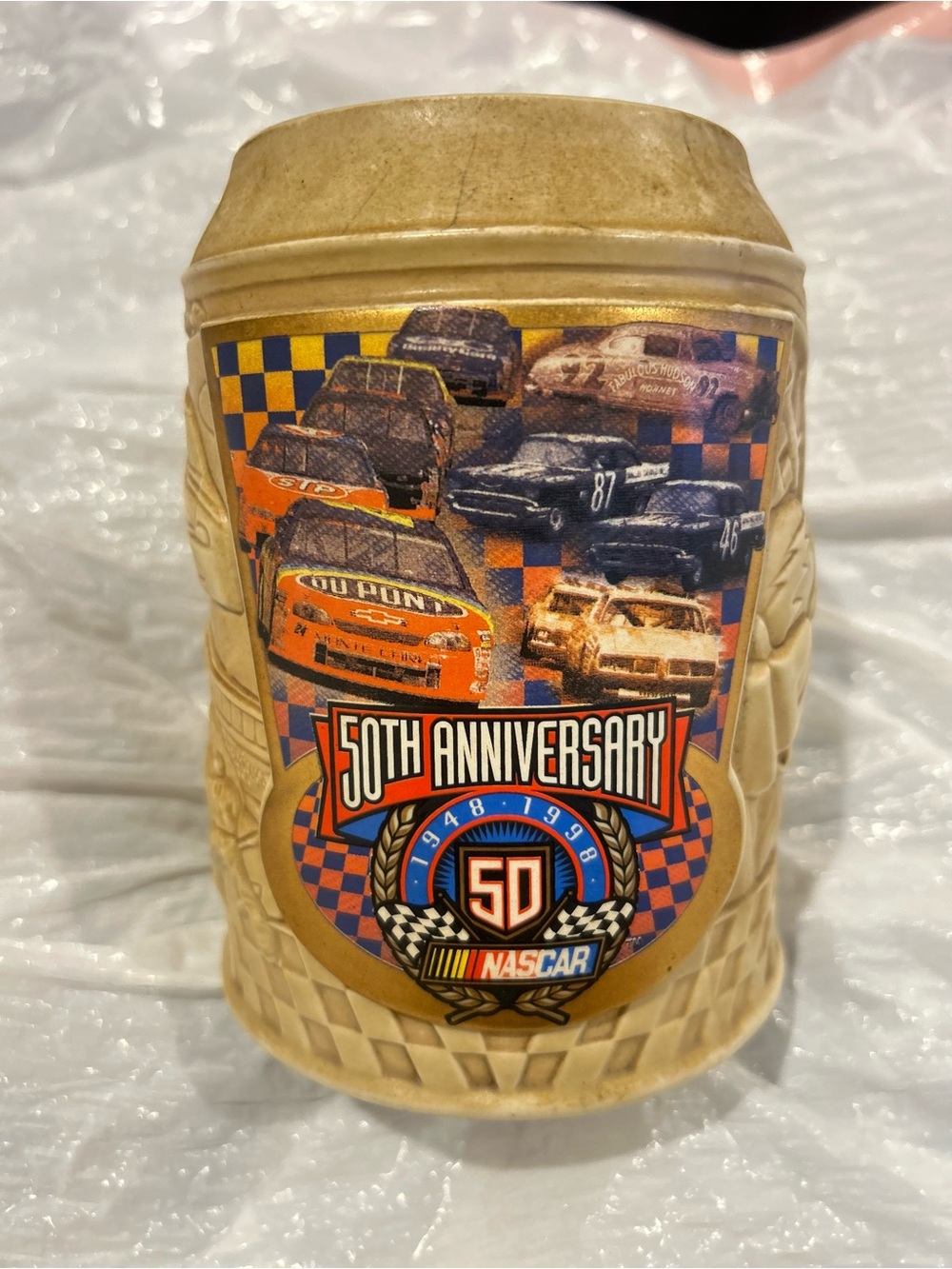 Vintage 1998 NASCAR 50th Anniversary Beer Stein (24 oz)